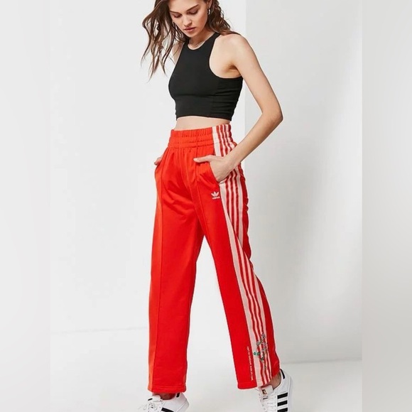 adidas Pants - Adidas Embroidered Floral Track Pants MEDIUM